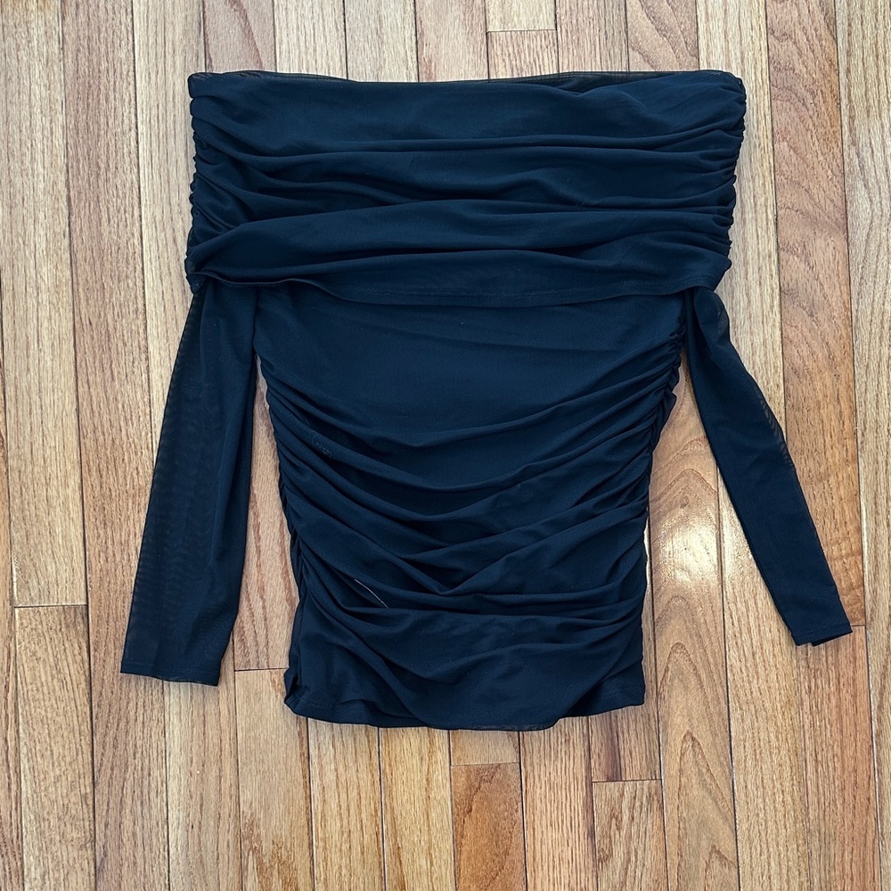 Abercrombie & Fitch Black Mesh Detail Top